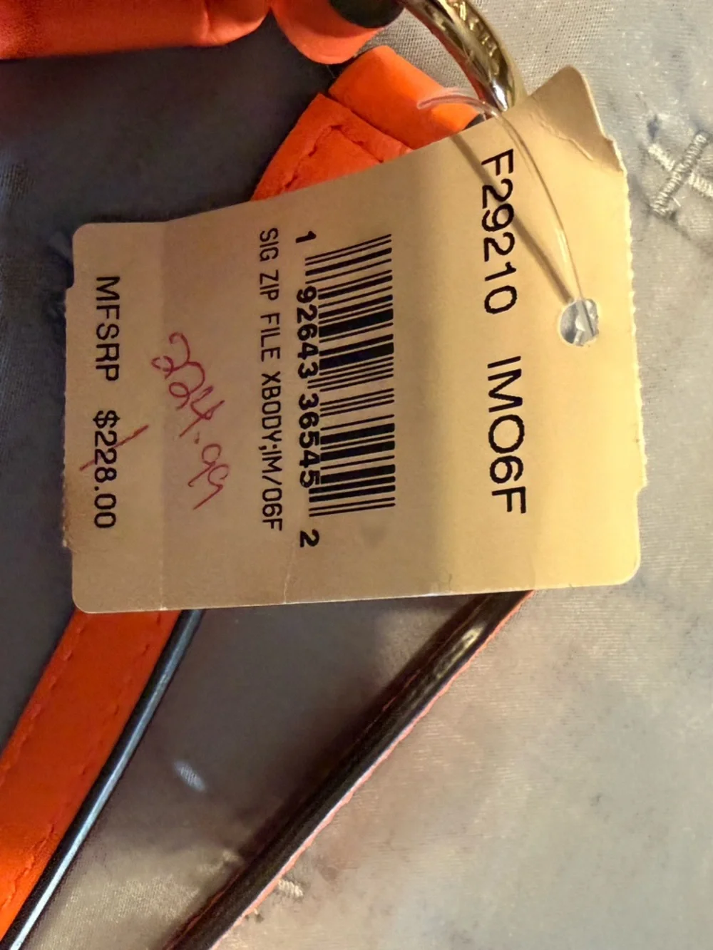 Coach Signature Crossbody Bag with Orange Trim - Picture 3 of 8